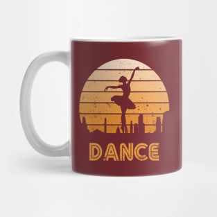 Retro Sunset Ballerina Dance Mug